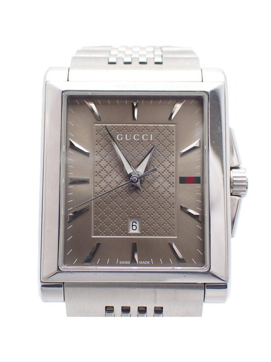 Gucci Timeless Rectangle Quartz Watch Brown Dial SS main image 5